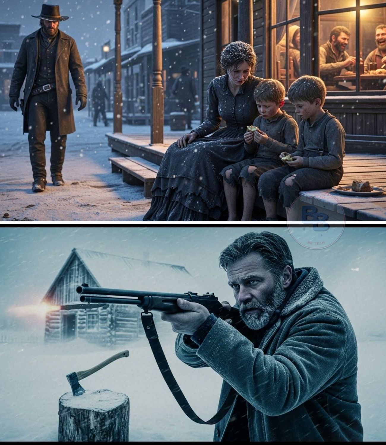 “Get Your Things… You’re Coming Home” the Cowboy Said After Seeing the Widow and Her Kids Eat Scraps