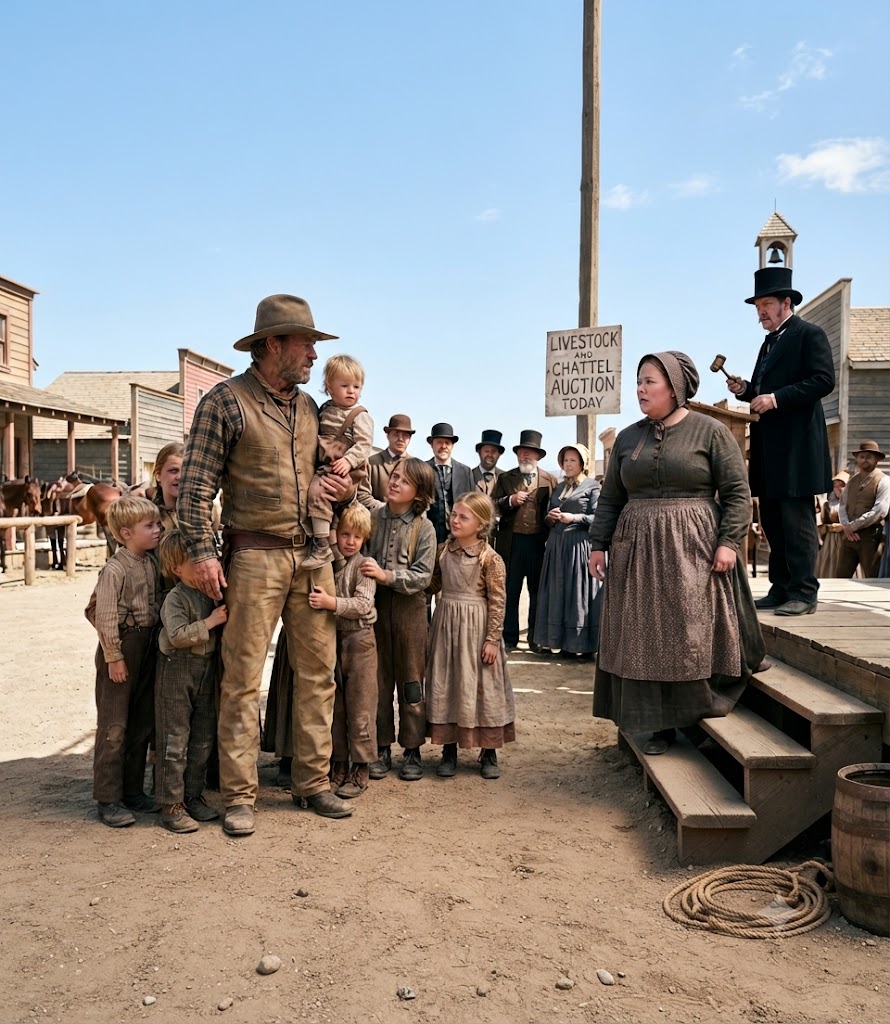 Cowboy With 8 Kids Bought a Plus-Size Woman at Auction—What She Did Shocked the Territory Forever!!!