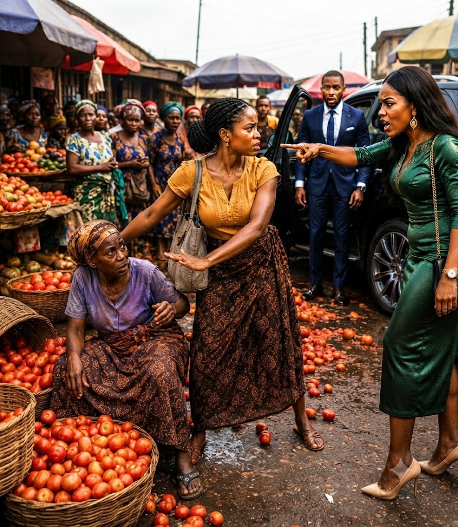 THE KIND GIRL WHO DEFENDED A POOR TOMATO SELLER—UNAWARE SHE WAS A BILLIONAIRE’S GRANDMOTHER