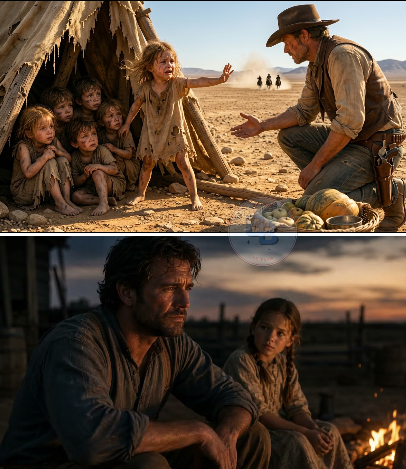 Please !.. Don’t Tell Them.. We’re Here! the Little Girl Begged.. Then the Cowboy Saw the Riders