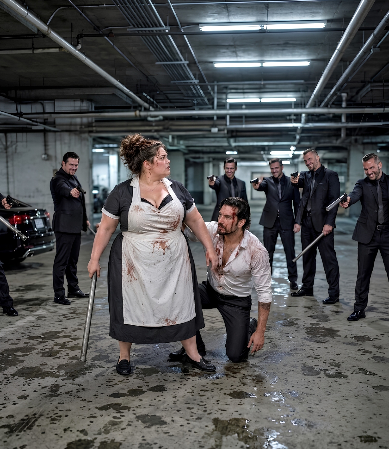 Six Men Cornered The Feared Mafia Boss In A Parking Garage — The Obese Waitress’s Hidden Skill 