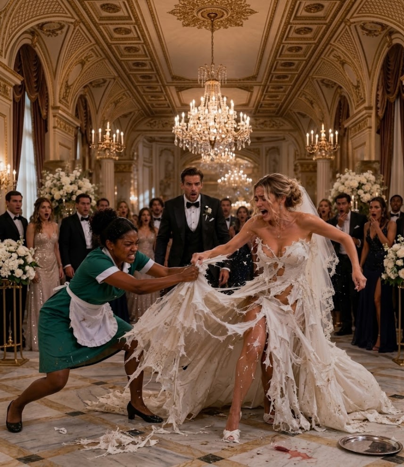 “Stop This Wedding!” The Maid Tore the Billionaire’s Fiancée’s Wedding Dress Apart — Then Everyone 