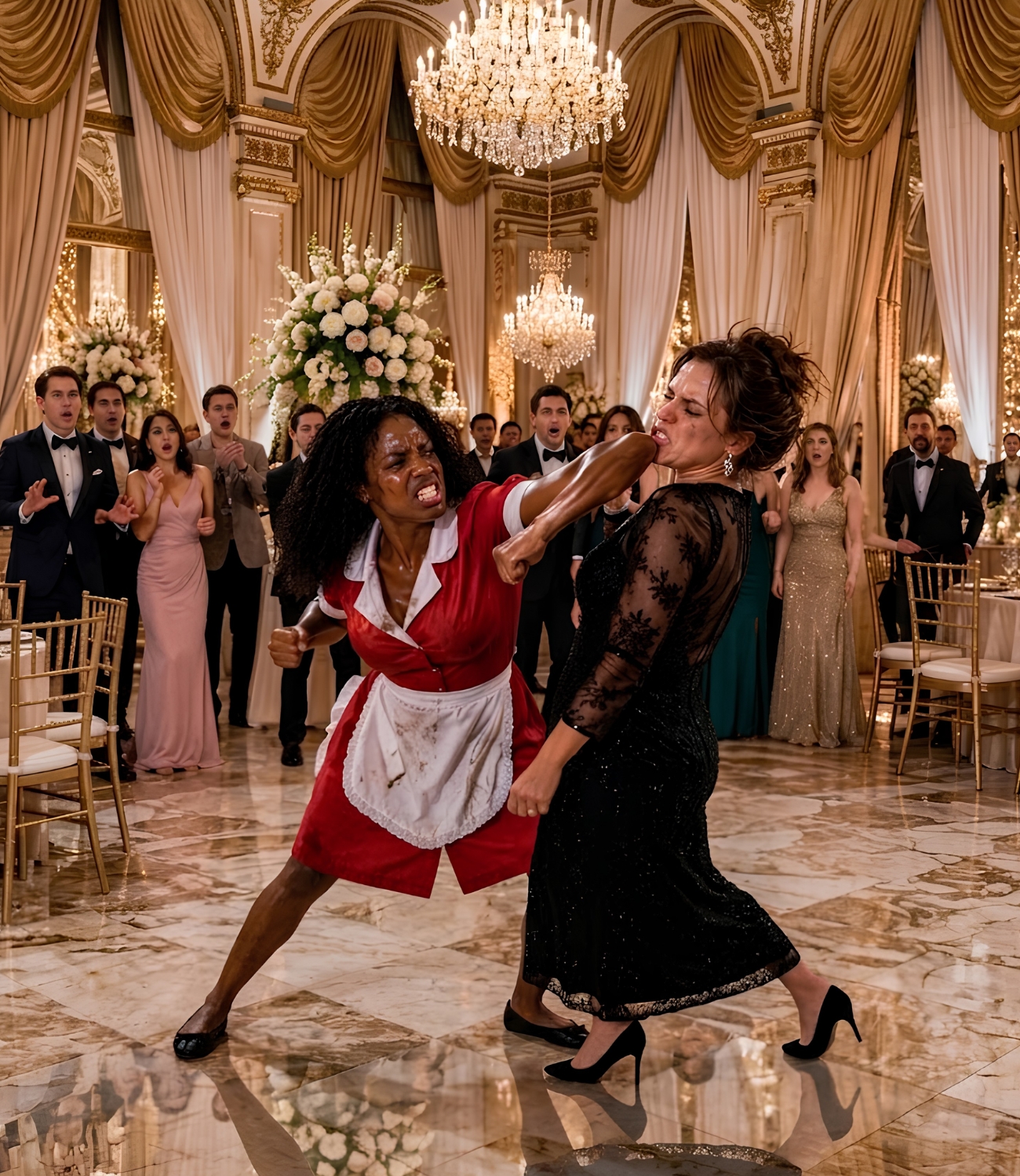 “The Maid Hit the Billionaire’s Fiancée in Front of Everyone—Then the Billionaire Revealed the Shoc 