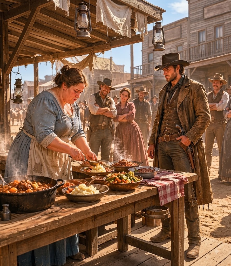 No One Noticed the Lonely Widow’s Cooking — Until a Cowboy Took One Bite and Refused to Walk Away