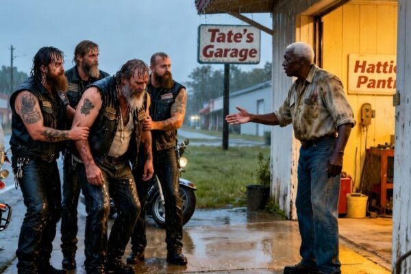 Old Black Mechanic Helps Stranded Bikers in the Rain — What Rolls Into His Shop at Dawn Stuns Him 