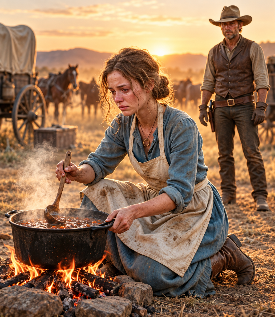 Widowed at 20, She Cooked for a Cattle Drive—Unaware the Trail Boss Wanted Her as His Wife